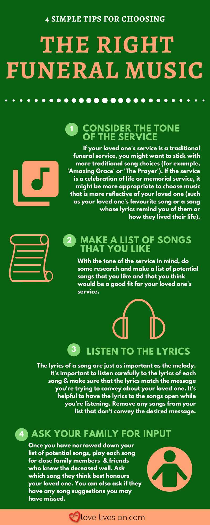 Infographic: 4 Tips to Help You Choose the Right Funeral Music