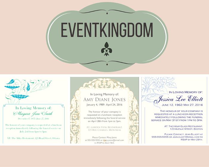 Funeral Reception Invitation: Event Kingdom