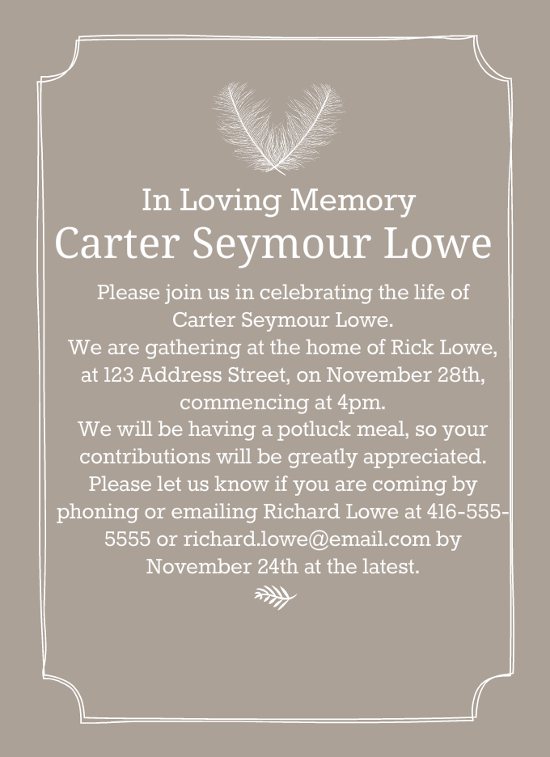 39 Best Funeral Reception Invitations Love Lives On