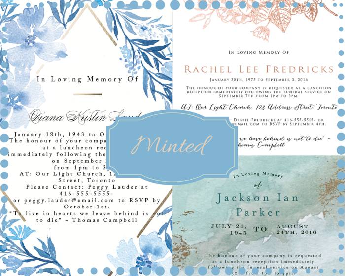 Funeral Reception Invitation: Minted