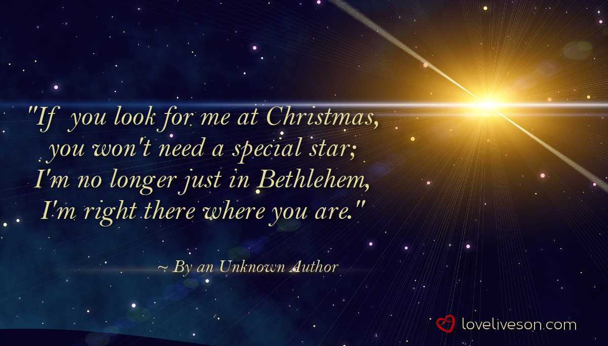 Christian Christmas Poem If You Look for Me at Christmas By an Unknown Author