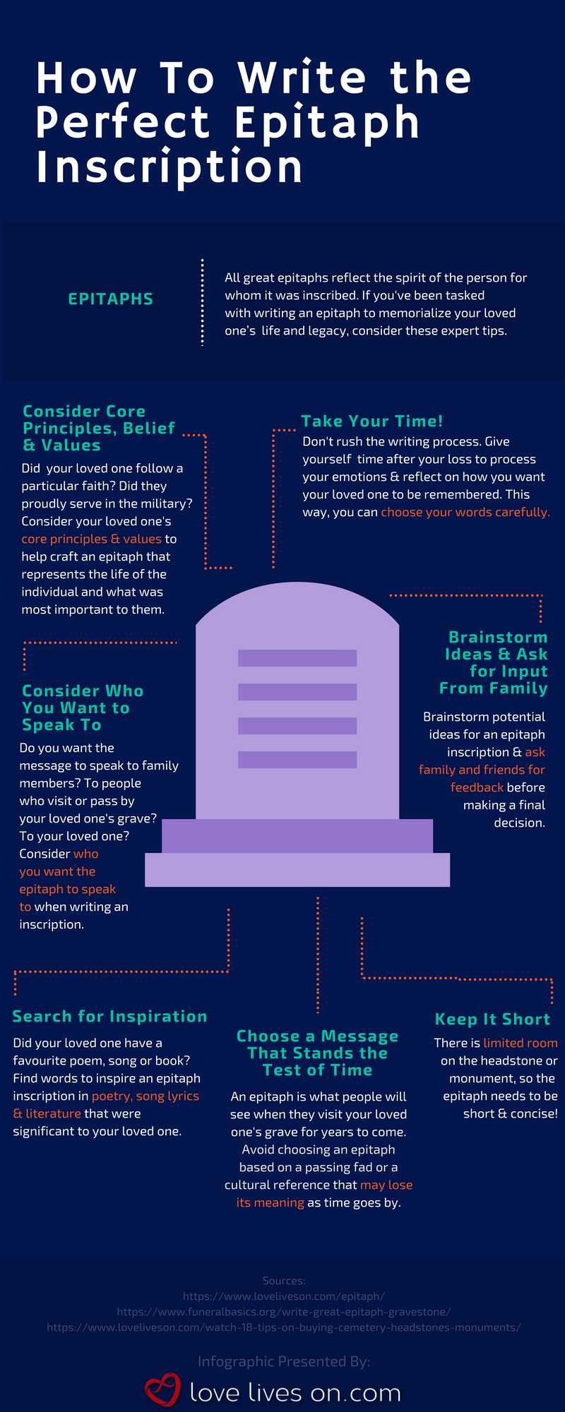 Tips for How to Write Epitaphs Infographic