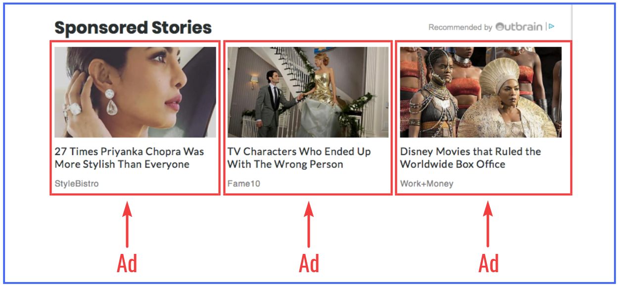 example of sponsored advertisement on content site