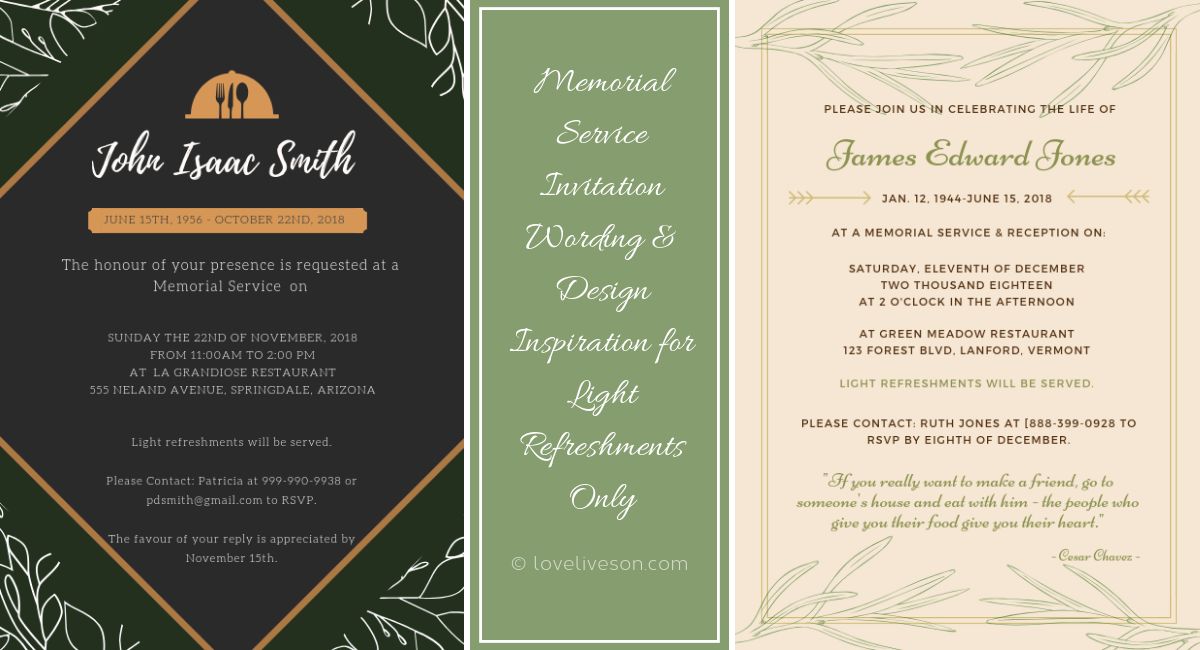 Memorial Service Invitations