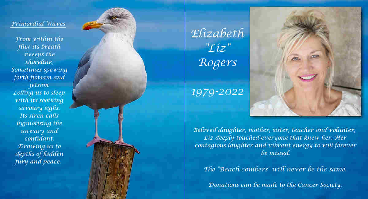 Sample of a printed program for an ocean-side memorial service