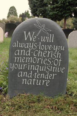 Pebble Headstone Design in Slate