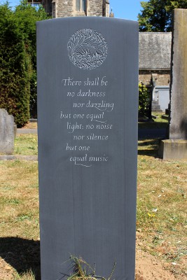 Headstone Design in Slate with Delicate Carving in Sunken Relief