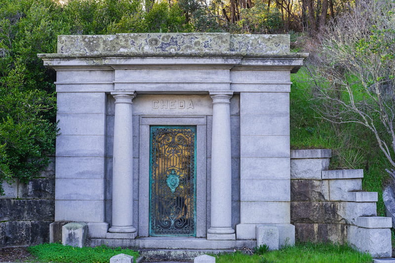 Aged and Weathered Private Family Mausoleum