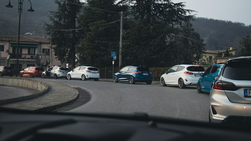 Convey of vehicles in a funeral procession