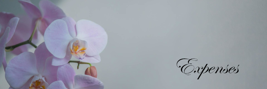 Subheading graphic with text overlay that states "Cremation Expenses." Background is an orchid.