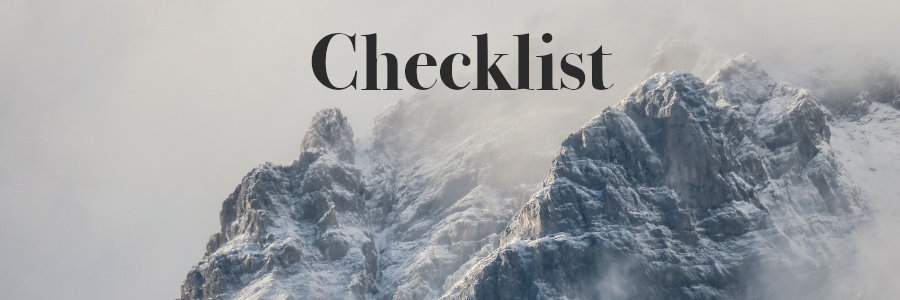 Subheading graphic with text overlay: what to do if someone dies at home - infographic checklist. Background a close up of a mountain covered in snow.