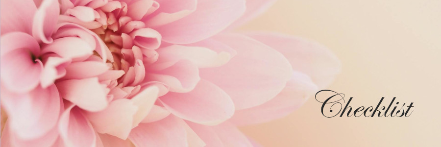 Subheading graphic with text overlay: How to Choose a Funeral Home Checklist and Infographic. Background is a pink dahlia.