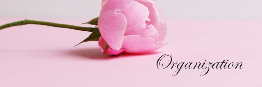 Subheading graphic with text overlay: How to Choose a Funeral Home Step 4:&nbsp; Organization. Background is a pink rose.