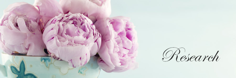 Subheading graphic with text overlay: How to Choose a Funeral Home Step 2:&nbsp; Research. Background is a pink peonies.